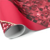 Papier Cadeau Parties scintillant de vin de prune de Bourgogne r (Coin rond)