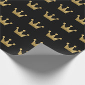 Papier Cadeau Parties scintillant des couronnes Black Gold Gradu (Coin)