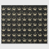 Papier Cadeau Parties scintillant des Couronnes Black Sparkly Go (Plat)