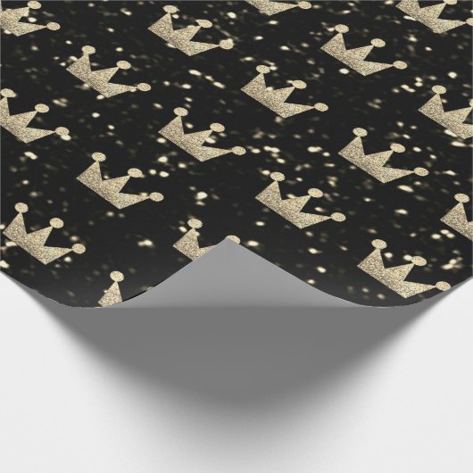 Papier Cadeau Parties scintillant des Couronnes Black Sparkly Go (Coin)