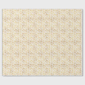 Papier Cadeau Parties scintillant des flocons blancs et dorés No (Plat)