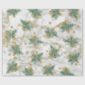 Papier Cadeau Parties scintillant d'étoiles dorées avec baies sa (Plat)