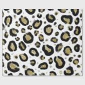 Papier Cadeau Parties scintillant d'or blanc et Cheetah léopard (Plat)