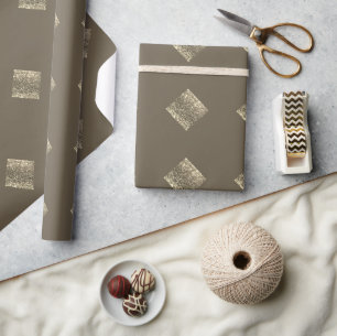 Papier Cadeau Parties scintillant d'or Brown Papier d'enveloppem