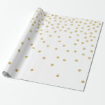 Papier Cadeau parties scintillant d'or élégant confetti point mo<br><div class="desc">Design simple et moderne avec motif à points de parties scintillant en faux or.</div>
