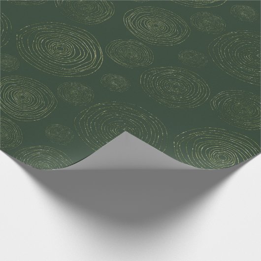 Papier Cadeau Parties scintillant d'or Élégant Vert Vacances Abs (Coin)