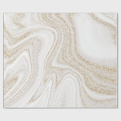 Papier Cadeau Parties scintillant d'or en marbre blanc moderne e (Plat)