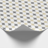 Papier Cadeau Parties scintillant d'or Festin Noël Snowflakes Mo (Coin)