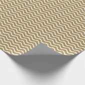 Papier Cadeau Parties scintillant d'or festive Chevron Stripes (Coin)