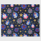 Papier Cadeau Parties scintillant d'or Festive Étoiles Ornements (Plat)