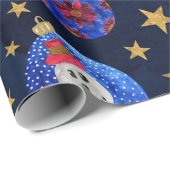 Papier Cadeau Parties scintillant d'or Festive Étoiles Ornements (Coin rond)