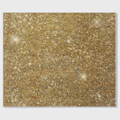 Papier Cadeau Parties scintillant d'or Glitterie étincelante (Plat)