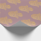 Papier Cadeau Parties scintillant d'or Hamsa Lucky Main Mystic r (Coin)