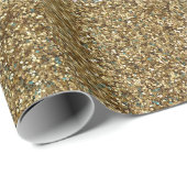 Papier Cadeau Parties scintillant d'or Imprimer Papier d'emballa (Coin rond)