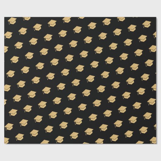 Papier Cadeau Parties scintillant d'or Motif de capuchon de dipl (Plat)