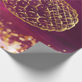 Papier Cadeau Parties scintillant d'or rose ananas (Coin)