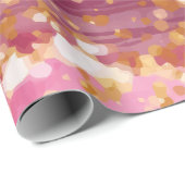 Papier Cadeau Parties scintillant d'or rose ananas (Coin rond)