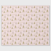 Papier Cadeau Parties scintillant d'or rose pâle brillant arbres (Plat)