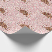 Papier Cadeau Parties scintillant d'or rose Sunset Motif Design (Coin)