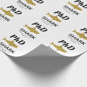 Papier Cadeau Parties scintillant d'or Shark PhD