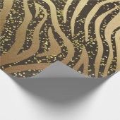 Papier Cadeau Parties scintillant d'or Sparkle Zebra Jungle Safa (Coin)