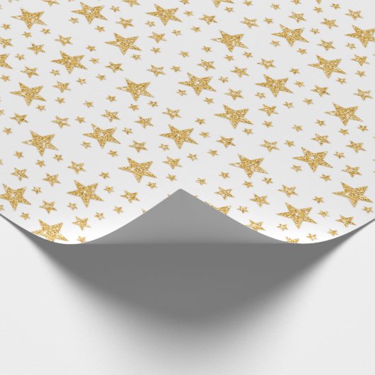 Papier Cadeau Parties scintillant d'or Stars Motif Noël (Coin)