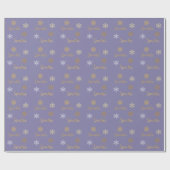 Papier Cadeau Parties scintillant d'or violet Sparkies Snowflake (Plat)