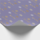Papier Cadeau Parties scintillant d'or violet Sparkies Snowflake (Coin)