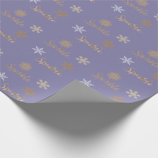 Papier Cadeau Parties scintillant d'or violet Sparkies Snowflake (Coin)