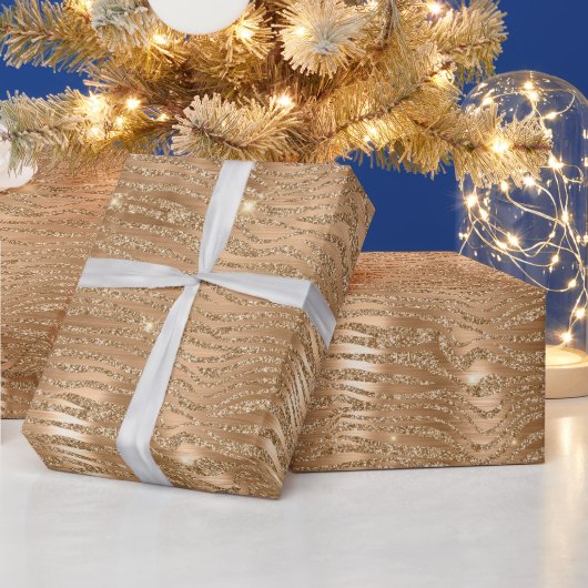 Papier Cadeau Parties scintillant dorée Zebra Print (Vacances)