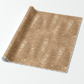 Papier Cadeau Parties scintillant dorée Zebra Print (Déroulé)