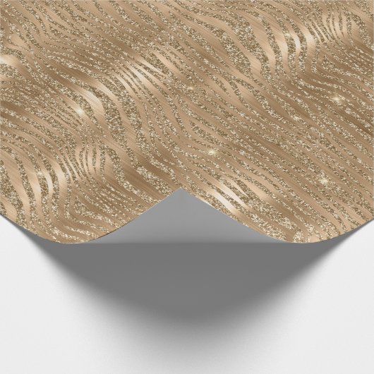 Papier Cadeau Parties scintillant dorée Zebra Print (Coin)