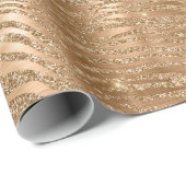 Papier Cadeau Parties scintillant dorée Zebra Print (Coin rond)