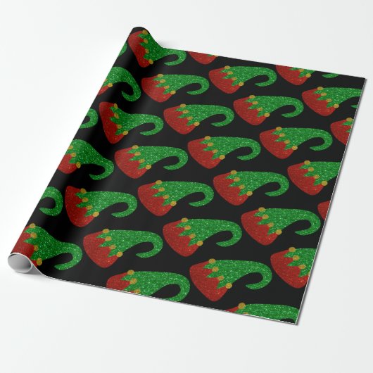 Papier Cadeau Parties scintillant Elf Casquette (Déroulé)