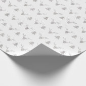 Papier Cadeau Parties scintillant en argent de cerf de Noël scan (Coin)