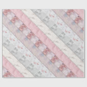 Papier Cadeau Parties scintillant en marbre rose glam scintillan (Plat)