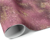 Papier Cadeau Parties scintillant en or cerisier de Bourgogne Gl (Coin rond)