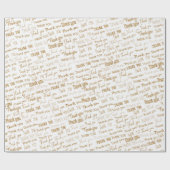 Papier Cadeau parties scintillant en or Merci text_plus petite (Plat)