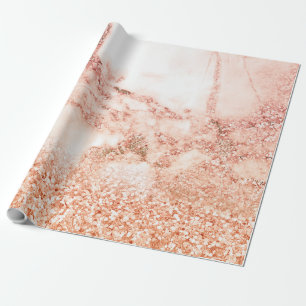 Papier Cadeau Parties scintillant en or rose chic ombre parties