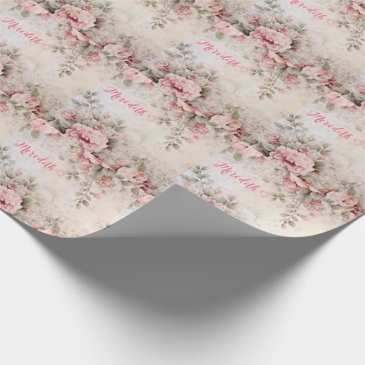 Papier Cadeau parties scintillant en or rose, feuille rose, emba (Coin)