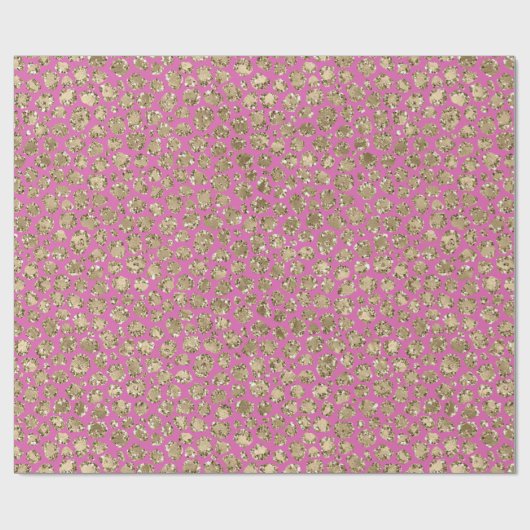 Papier Cadeau Parties scintillant en or rose léopard (Plat)