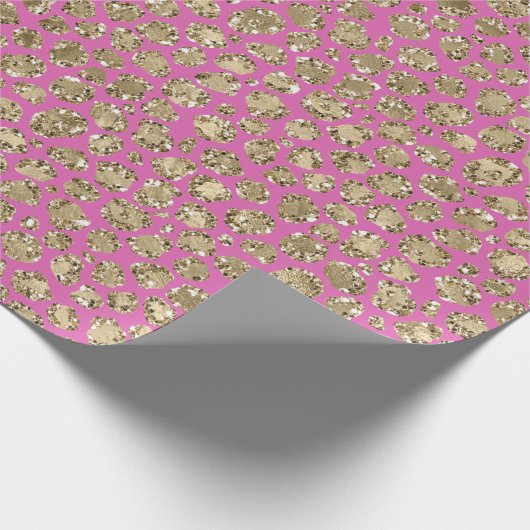 Papier Cadeau Parties scintillant en or rose léopard (Coin)