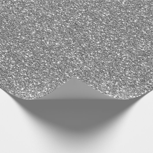 Papier Cadeau Parties scintillant en verre gris argenté avec un  (Coin)