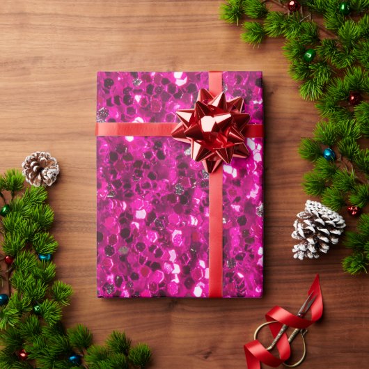 Papier Cadeau Parties scintillant étincelante rose chaud (Cadeau de vacances)