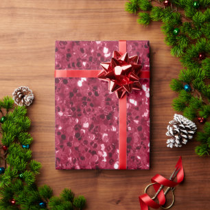 Papier Cadeau Parties scintillant faux brillant rose foncé magen