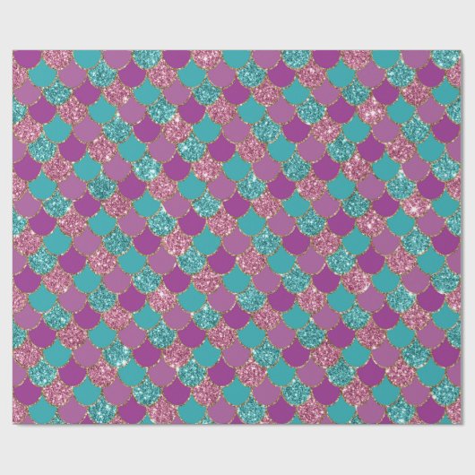 Papier Cadeau Parties scintillant Faux pèse-sirène motif (Plat)