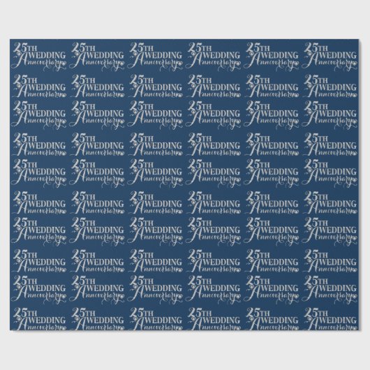 Papier Cadeau Parties scintillant flamboyante 25e Mariage Motif (Plat)