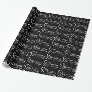 Papier Cadeau Parties scintillant flamboyante 25e Mariage Motif 
