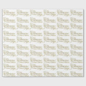 Papier Cadeau Parties scintillant flamboyante 50e Mariage Motif  (Plat)