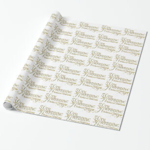 Papier Cadeau Parties scintillant flamboyante 50e Mariage Motif 